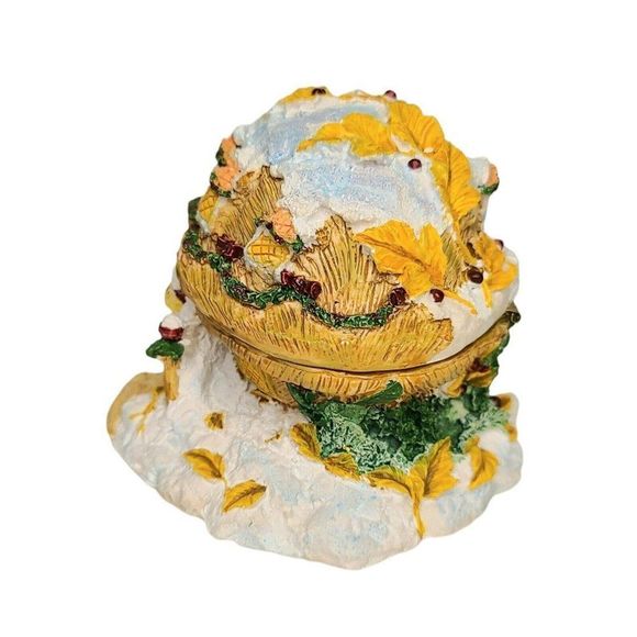 Charming Tails Dean Hriff Globe Nut Shell Trinket Box Mice Nut 1994 Fall Autumn - Picture 2 of 6